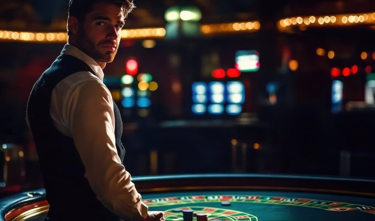 slotomania live dealer studio with professional multi-camera setup and dealers